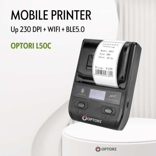 Máy in tem nhãn mã vạch cầm tay bluetooth không dây – OPTORI L50C