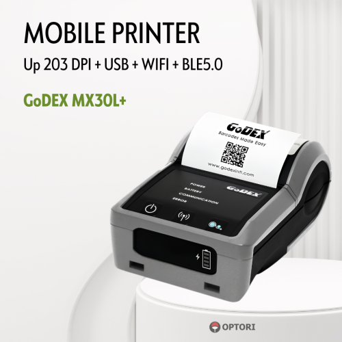 Máy in GoDEX MX30L+ di động 203 dpi WiFi BLE 5.0
